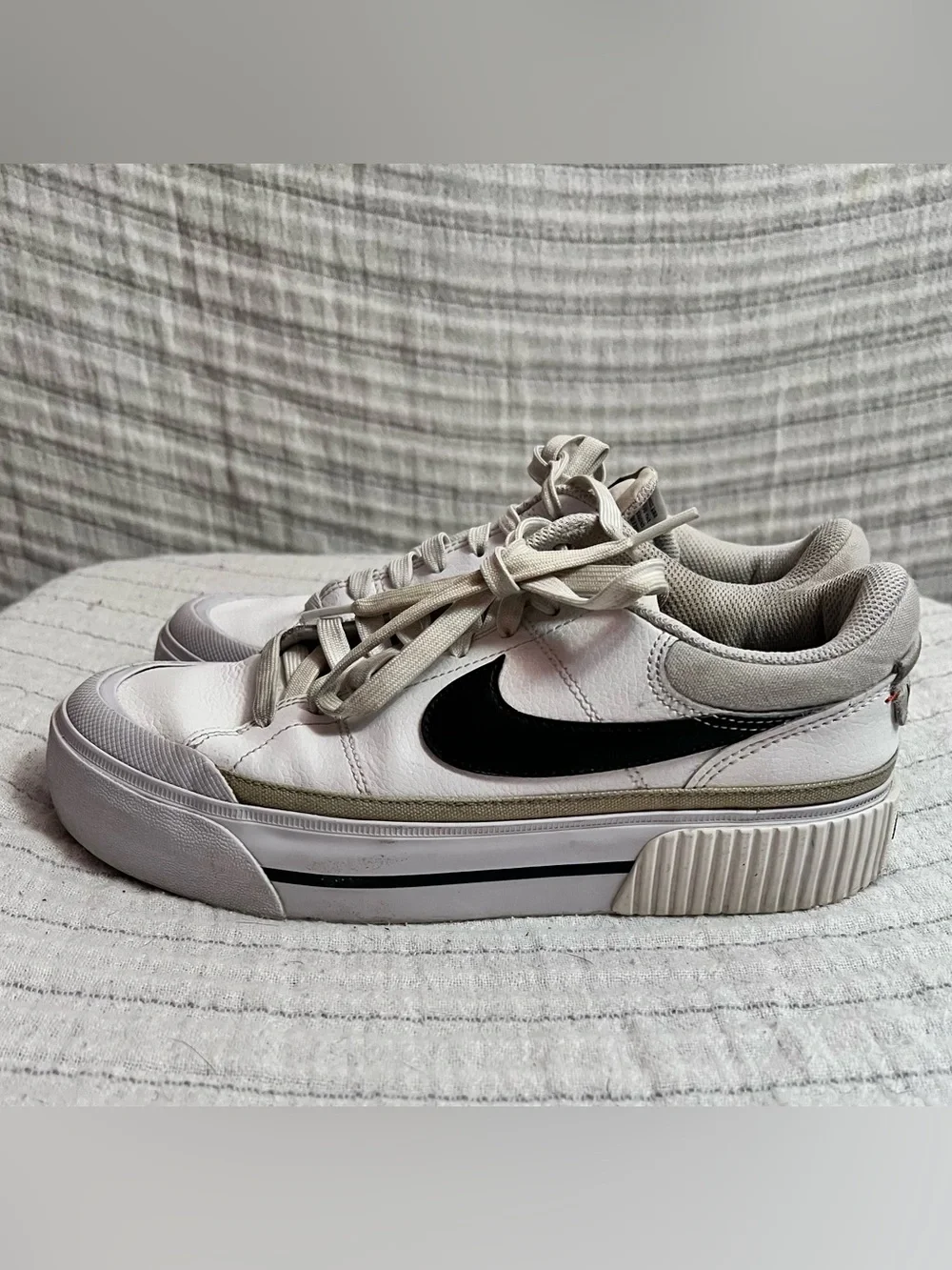 Nike Women’s White Court Legacy White Lift Platform Sneakers